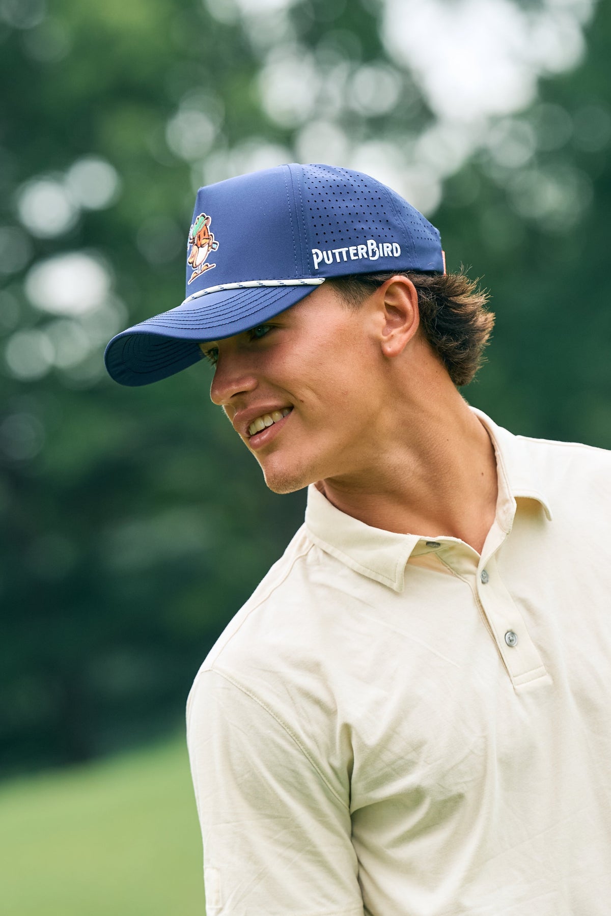 Navy Blue Hat / White Rope - Pinch The Goldfinch