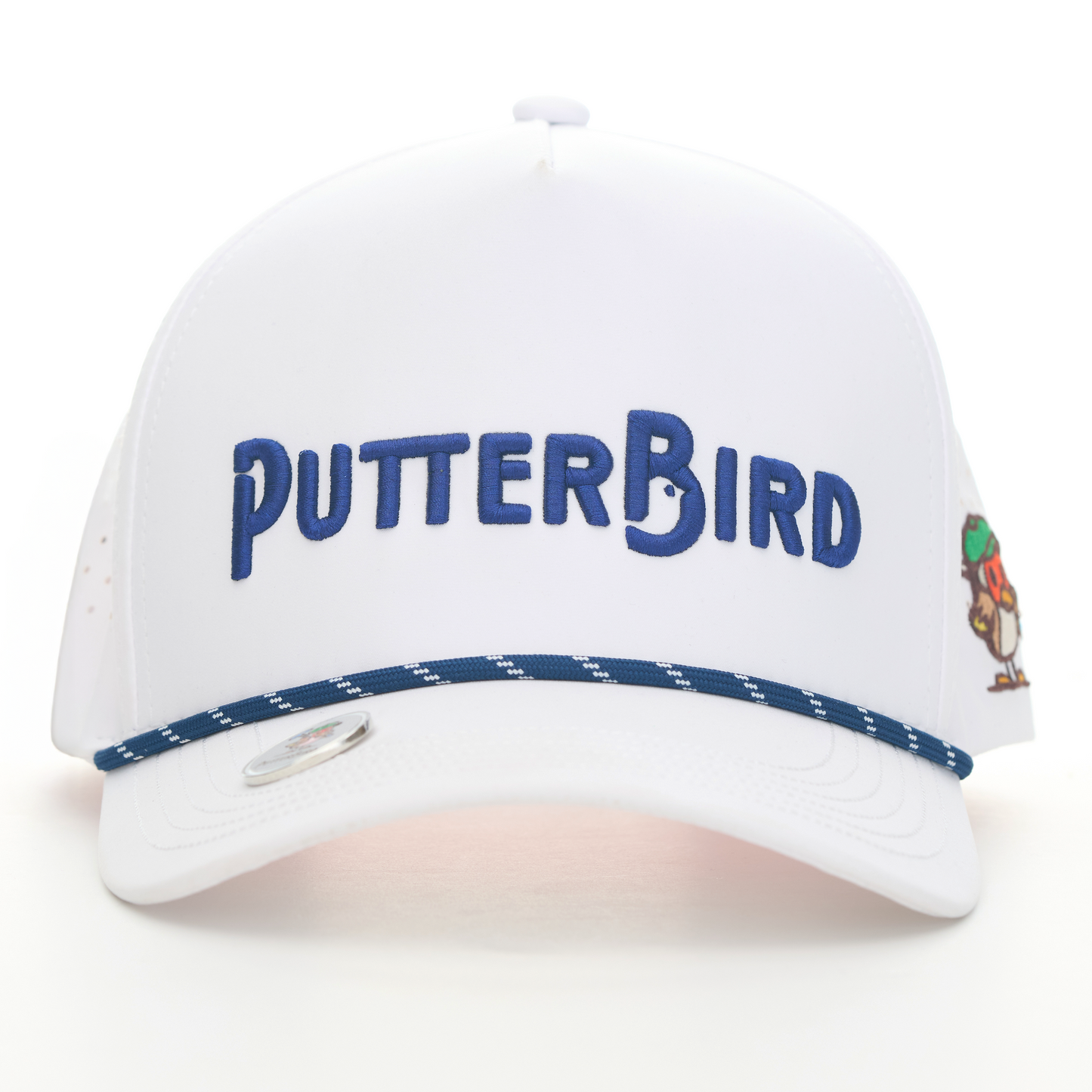 White Hat / Navy Rope - PutterBird Wordmark