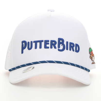 White Hat / Navy Rope - PutterBird Wordmark