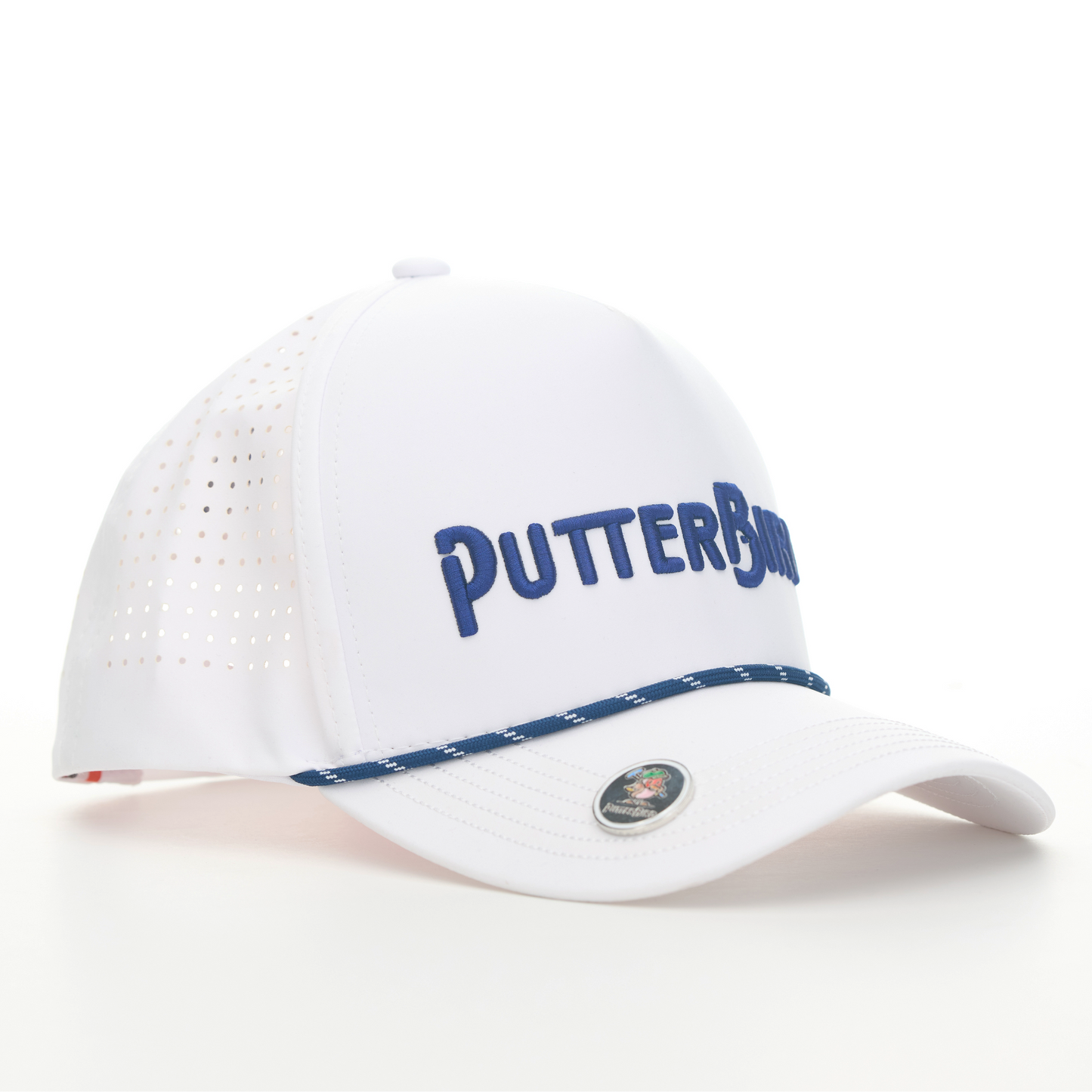 White Hat / Navy Rope - PutterBird Wordmark