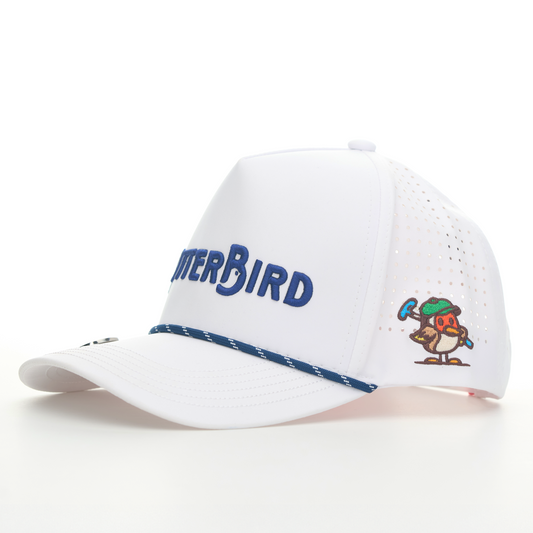 White Hat / Navy Rope - PutterBird Wordmark